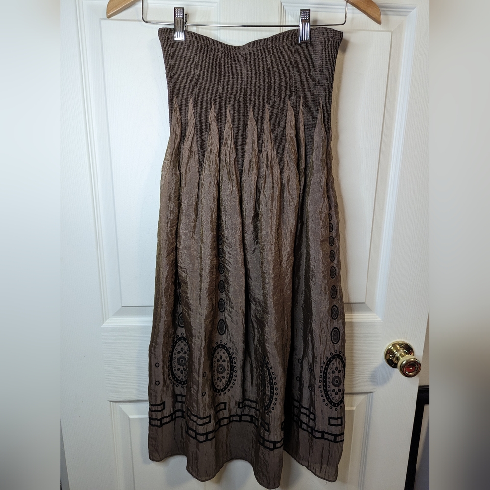 Lapis Bohemian brown convertible dress / skirt one size